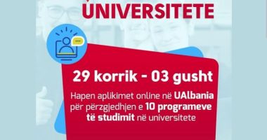 Nisin sot aplikimet për zgjedhjen e programeve universitare, afati përfundon më 3 gusht