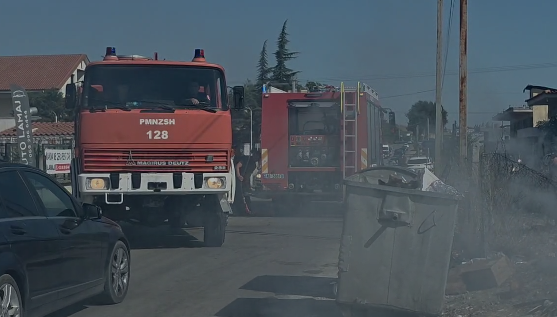 VIDEO/ Përfshihet nga flakët një vendgrumbullim mbetjesh në Fier