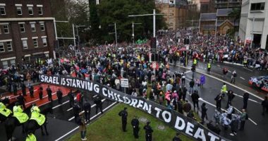 Kriza humanitare/ Dhjetëra mijëra njerëz marshojnë duke kërkuar paqe dhe ndihmë në Gazë