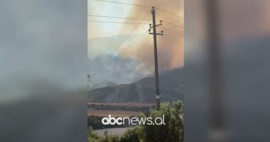 VIDEO/ Zjarri në kodrat në Selenicë, ndërhyhet nga ajri për neutralizimin e flakëve