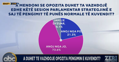 Zëri i Shqiptarëve/ Pengimin e punës së Kuvendit nga ana e opozitës, ja si e gjykojnë qytetarët
