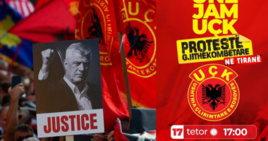 “Liria ka emër”/ Protestë në Tiranë në mbështetje të ish-krerëve të UÇK-së në Hagë