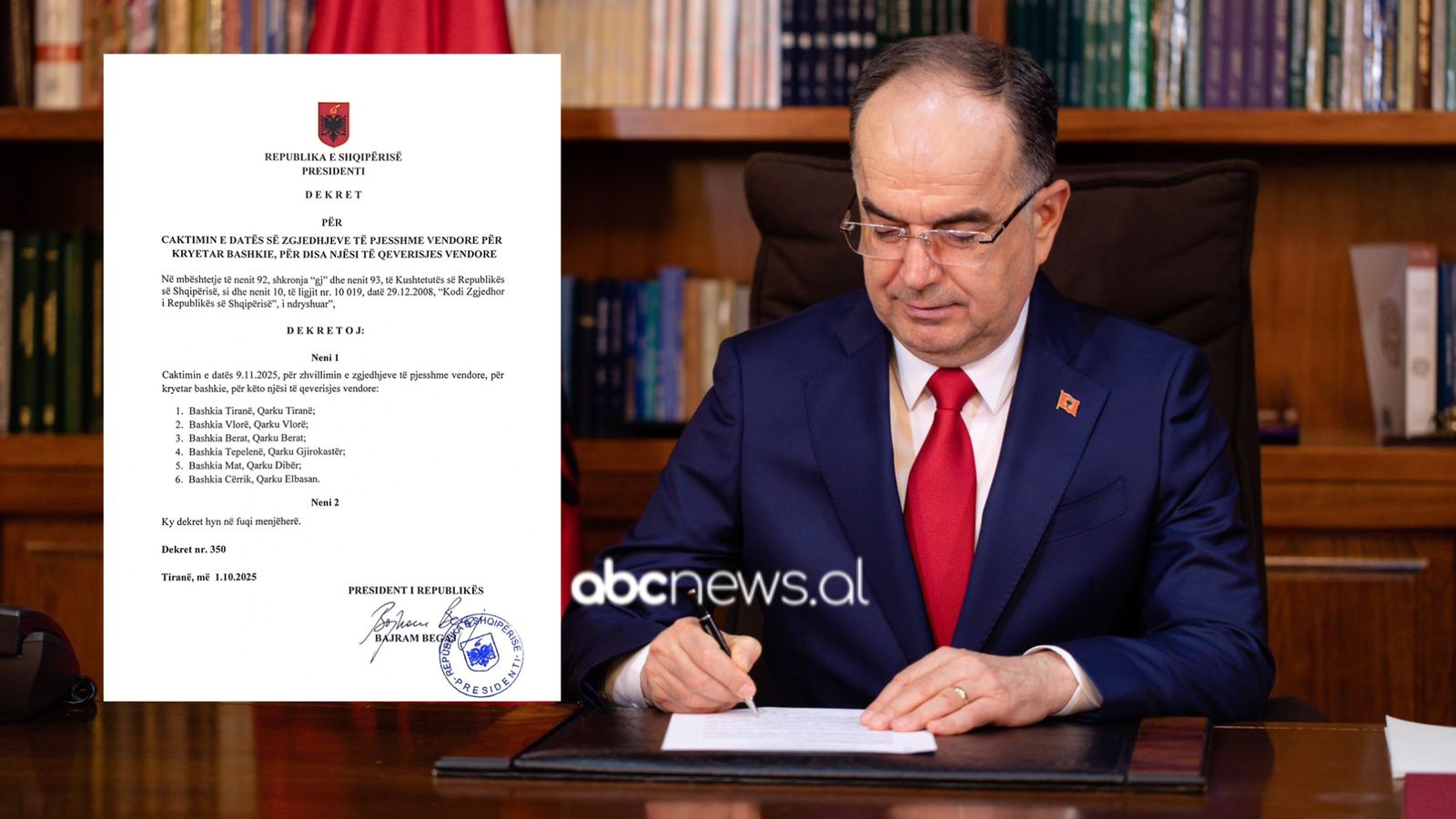 Në 9 nëntor, zgjedhje në 6 bashki/ Presidenti dekreton datën e zgjedhjeve të pjesshme vendore