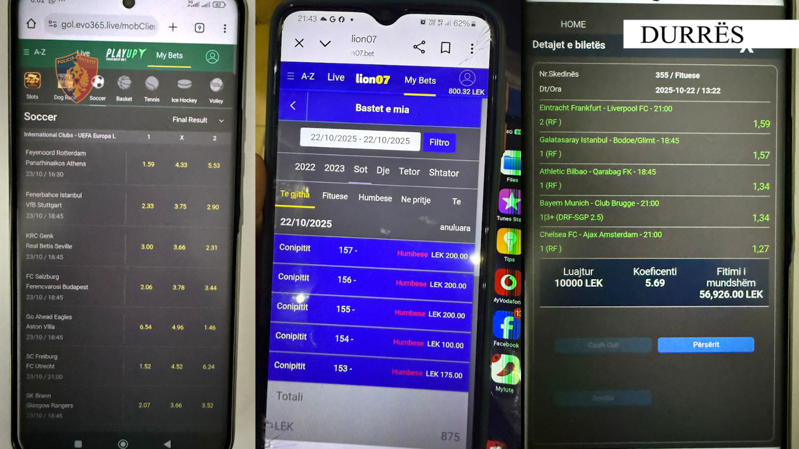 Baste sportive në lokal/ Durrës, arrestohet pronari, kishte edhe kanabis. Nën hetim 4 të tjerë