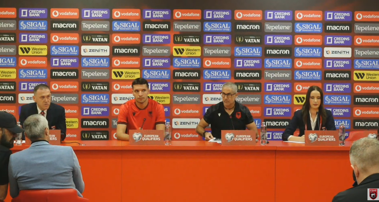 LIVE  Përballja Shqipëri Angli  Sylvinho dhe Gjimshiti në konferencë