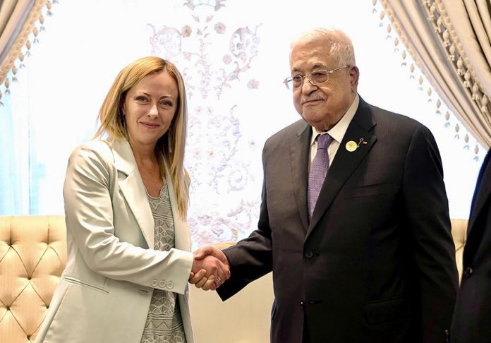 Meloni preti në takim presidentin palestinez Mahmoud Abbas
