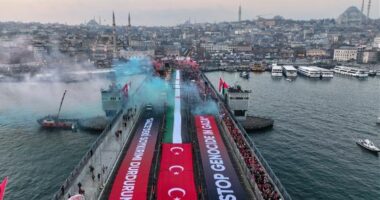 FOTOLAJM/ Në mbështetje të Palestinës, mbi 500 mijë qytetarë marshojnë në Stamboll me flamuj e pankarta