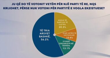 Sondazhi: Pse shqiptarët nuk votojnë partitë e reja ekzistuese?/ Të anketuarit rendisin arsyet