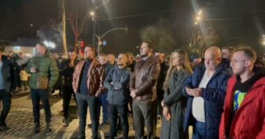 VIDEO/ Në protestë, por larg Berishës. Ilir Vrenozi shfaqet krah Ervin Salianjit