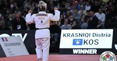Xhudistja Distria Krasniqi triumfon në Paris, fiton medaljen e artë në “Grand Slam”