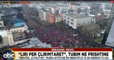 LIVE/ “Liri për Çlirimtarët”, mijëra qytetarë mbushin sheshin “Skënderbeu” në mbështetje të UÇK