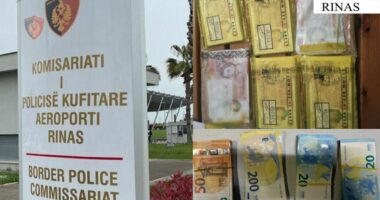 Tentuan të kalonin para të padeklaruara/ Rinas, procedohen dy shqiptarët, sekuestrohen mbi 26 mijë euro dhe paundë
