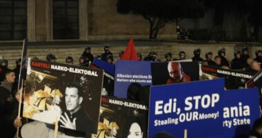 FOTOLAJM/ Grupi i molotovit, para kryeministrisë në protestën e opozitës