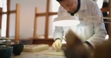 Rama ndan video nga Mozaiku i Tiranës: Materiale arkeologjike nga antikiteti po përgatiten për publikun