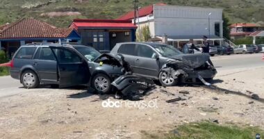 Aksident i dyfishtë në Maliq/ Dy persona të plagosur, dërgohen në spital për mjekim