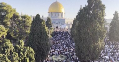 Kurban Bajrami në Jeruzalem/ Palestinezët luten në Xhaminë Al Aksa