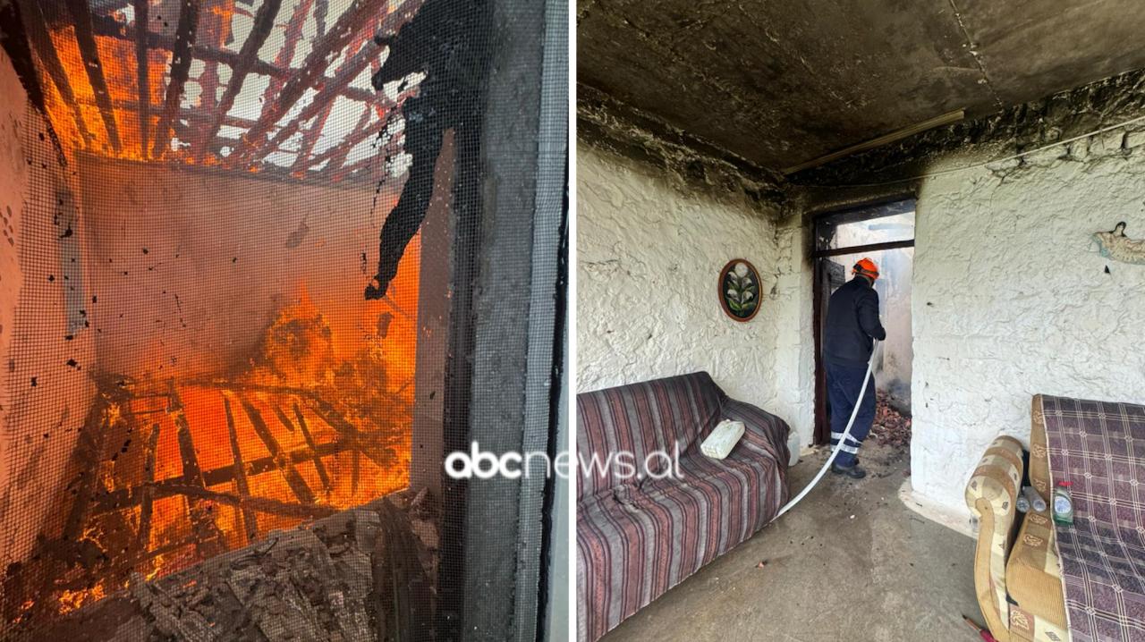 FOTOLAJM  Shkrumbohet banesa në Gjirokastër