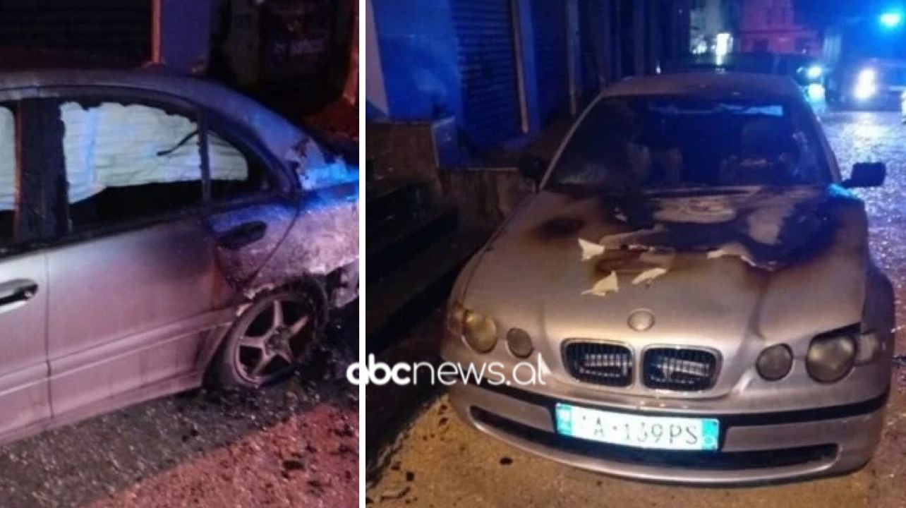 Digjen tre makina në Tiranë  Policia identifikon autorët  Pronarët e mjeteve  Nuk kemi pasur konflikte