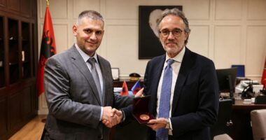 Skënder Hita pret drejtuesit e Policisë italiane, vlerësohet bashkëpunimi strategjik mes dy vendeve