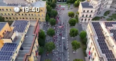 Dita 28 e protestës, pamjet e para nga lart: Ja pjesëmarrja e qytetarëve