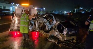VIDEO/ Aksident në autostradën Tiranë-Durrës, dy të plagosur