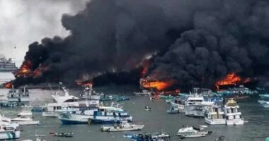 Zjarr i përmasave të mëdha dhe kaos në Ekuador, digjen 35 anije peshkimi në portin e Mantas
