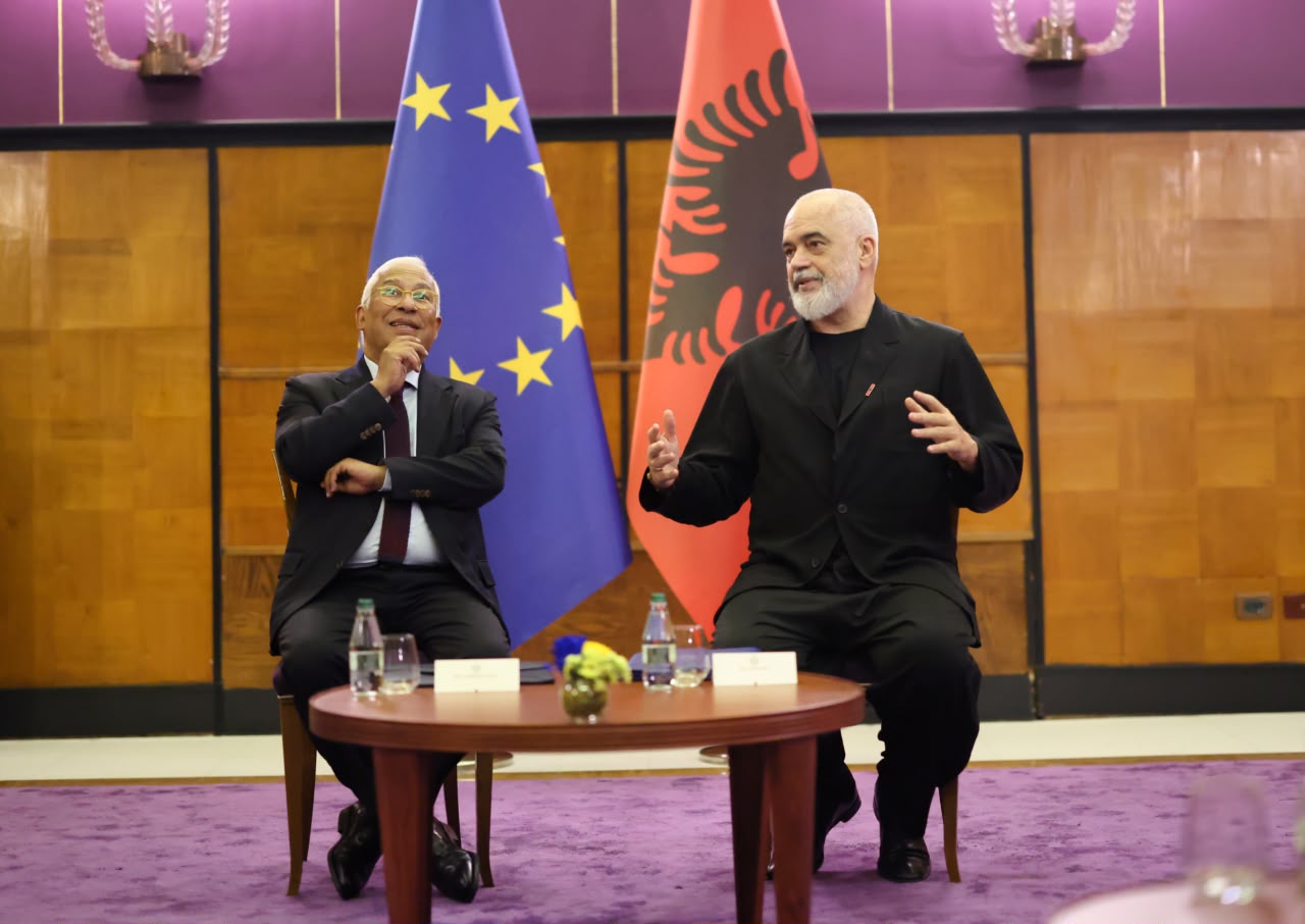 Antonio Costa vizitë në Tiranë/ Presidenti i Këshillit Europian mikpritet nga kryeministri Rama