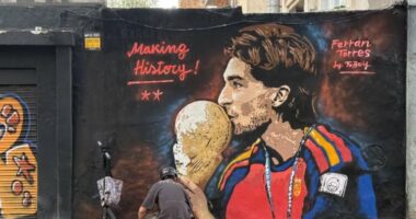Dhunohet murali i heroit/ Dëmtohet në Barcelonë vepra artistike për yllin Ferran Torres