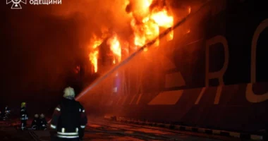 VIDEO/ Sulm i ri rus në portin e Odesës, u goditën objekte dhe një anije