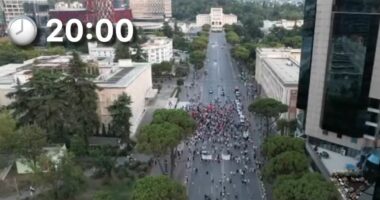 Protesta në ditën e 49, pamjet e para me dron/ Ja pjesëmarrja e qytetarëve