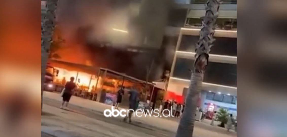 ABC News siguron pamjet/ Momenti kur zjarri nis në lokalin e Lungomares dhe përhapet në hotel