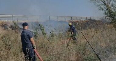 Krujë/ Zjarr në fshatin Bilaj, flakët pranë autostradës Thumanë-Kashar