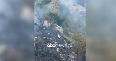 VIDEO/ Flakët përfshijnë malin mes Golemit dhe Progonatit, zjarrfikësit në terren