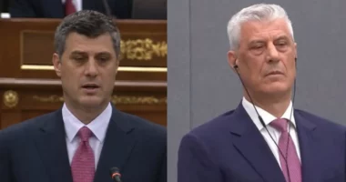 FOTOLAJM/ Thaçi me të njëjtën kravatë, dy momente historike: Nga pavarësia e Kosovës te dënimi në Hagë