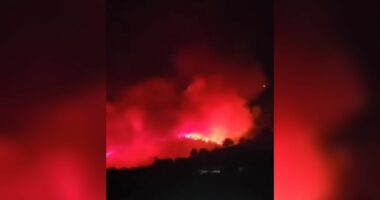 VIDEO/ Zjarri përfshin kodrat pranë Himarës, rrezikohen banesat
