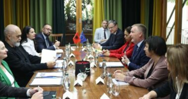 Komisioneri i BE-së në Tiranë, takim me Ramën, Gogun dhe Brahon/ Michael McGrath: Shqipëria e ka vendin në BE